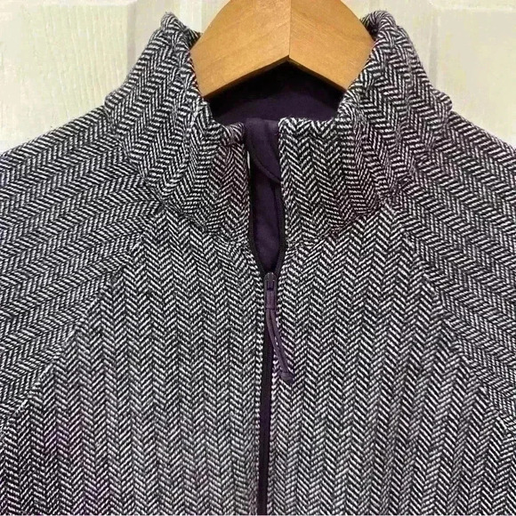 Ladies Columbia Purple & White Herringbone Fleece Lined Full Zip Jacket size Med - Picture 2 of 9